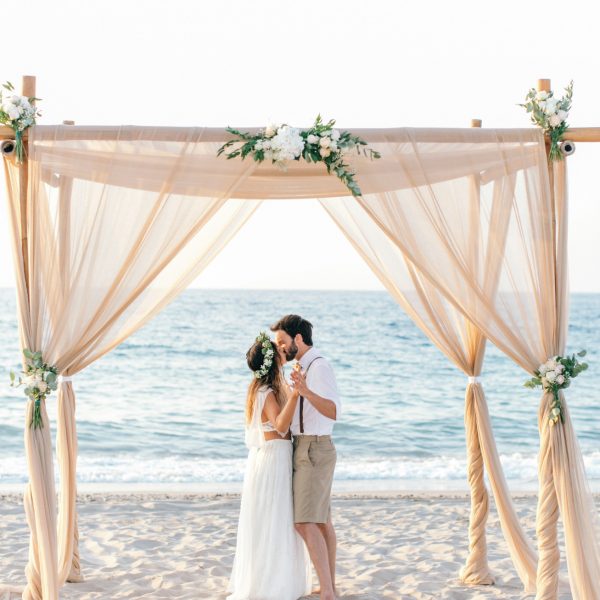 Boho beach wedding in Rethymno, Crete, Greece