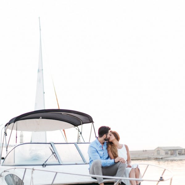 Beautiful romantic elopement portraits in Chania, Crete