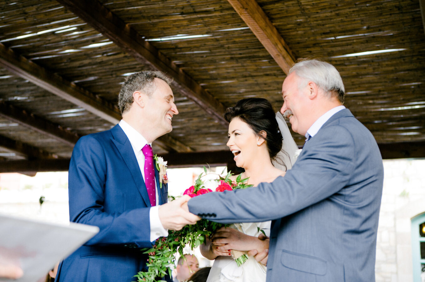 Destination wedding ceremony in Crete, Greece.