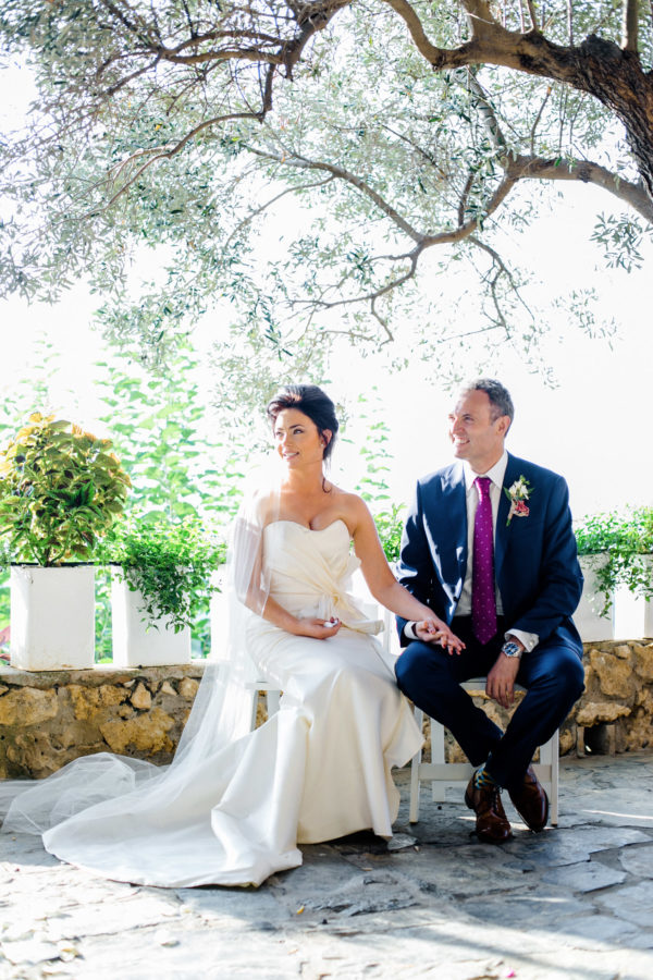 Destination wedding ceremony in Crete, Greece.