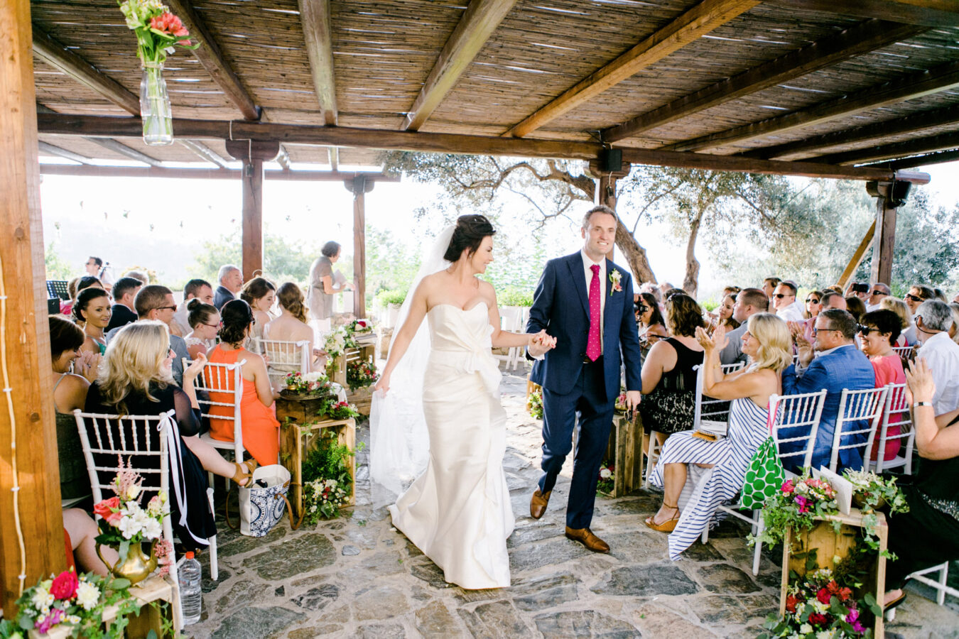 Destination wedding ceremony in Crete, Greece.
