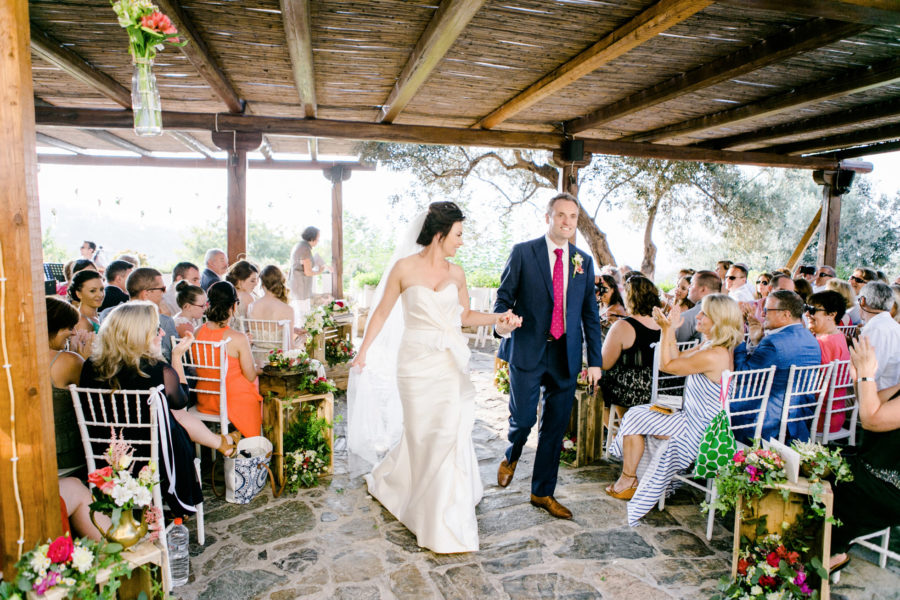 Destination wedding ceremony in Crete, Greece.