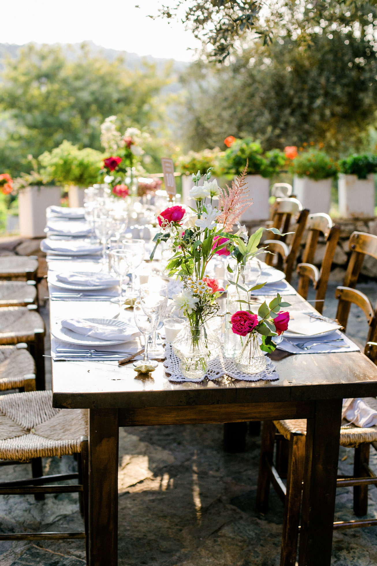 Stunning destination wedding decoration and flowers in Agreco farm, Crete.