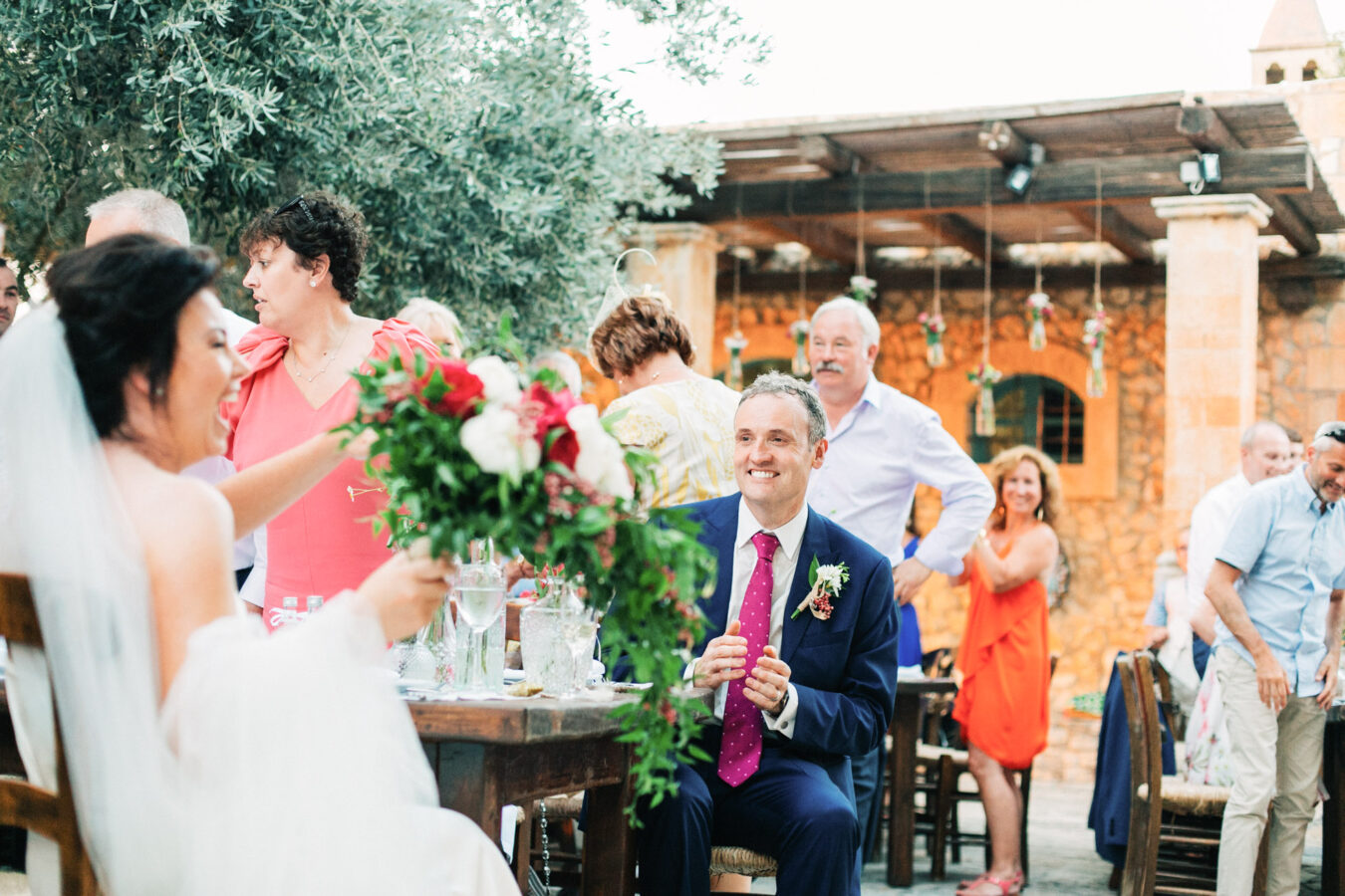 Destination wedding reception party in Agreco Farm, Crete.
