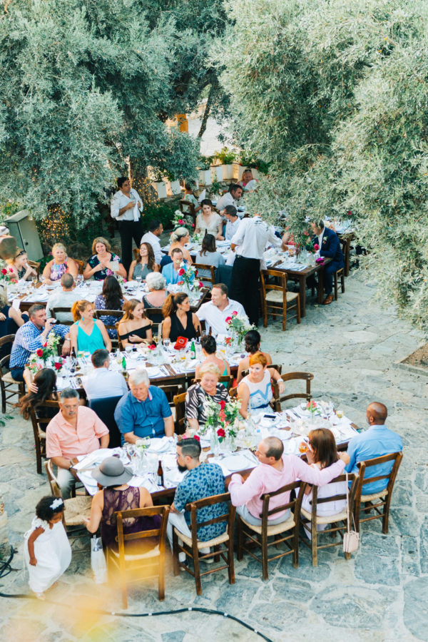 Destination wedding reception party in Agreco Farm, Crete.