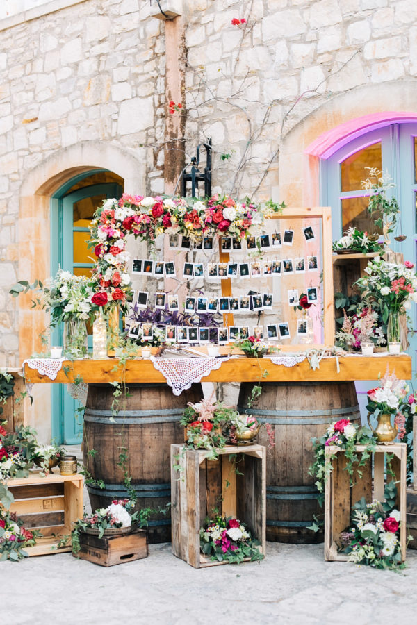 Stunning destination wedding decoration and flowers in Agreco farm, Crete.
