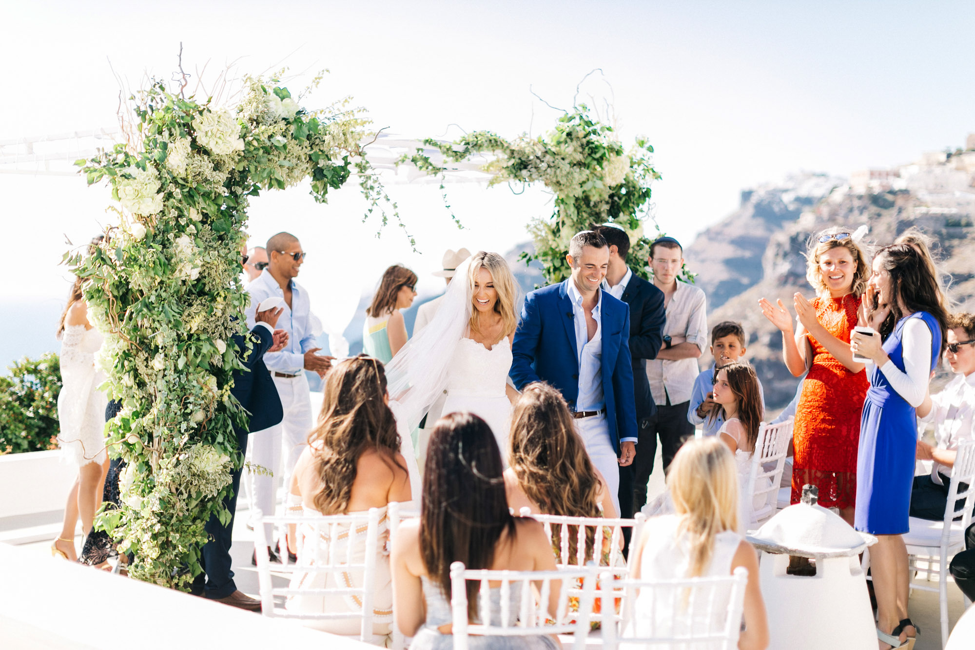 Wedding ceremony in Santorini, Greece.