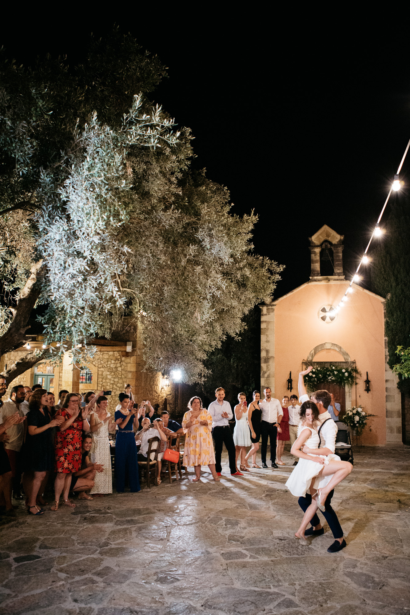 Vibrant fun-soaked wedding reception at Grecotel Agreco Farm Crete Greece.