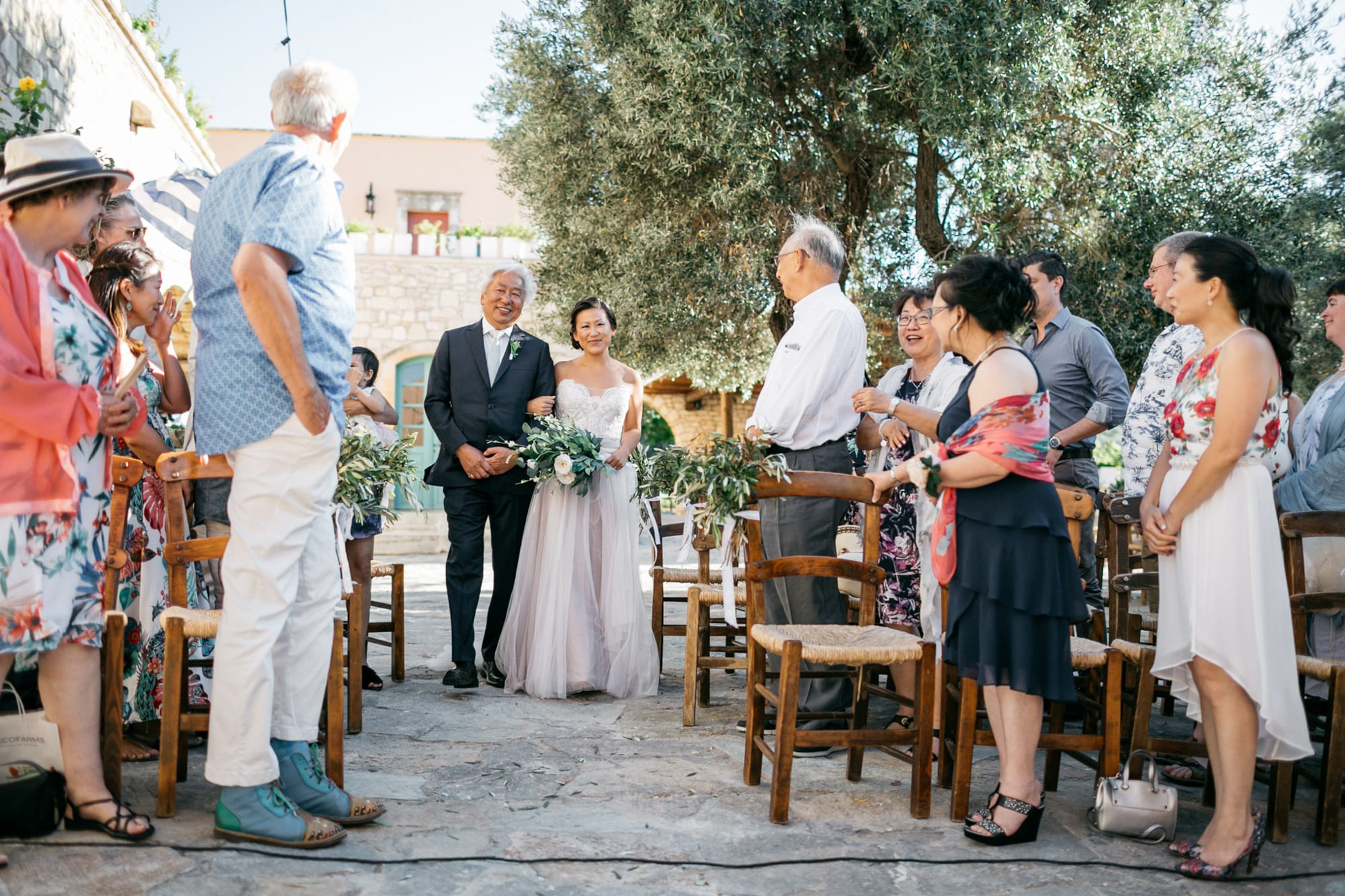 Destination wedding ceremony in Agreco Farms, Grecotel, Crete, Greece.