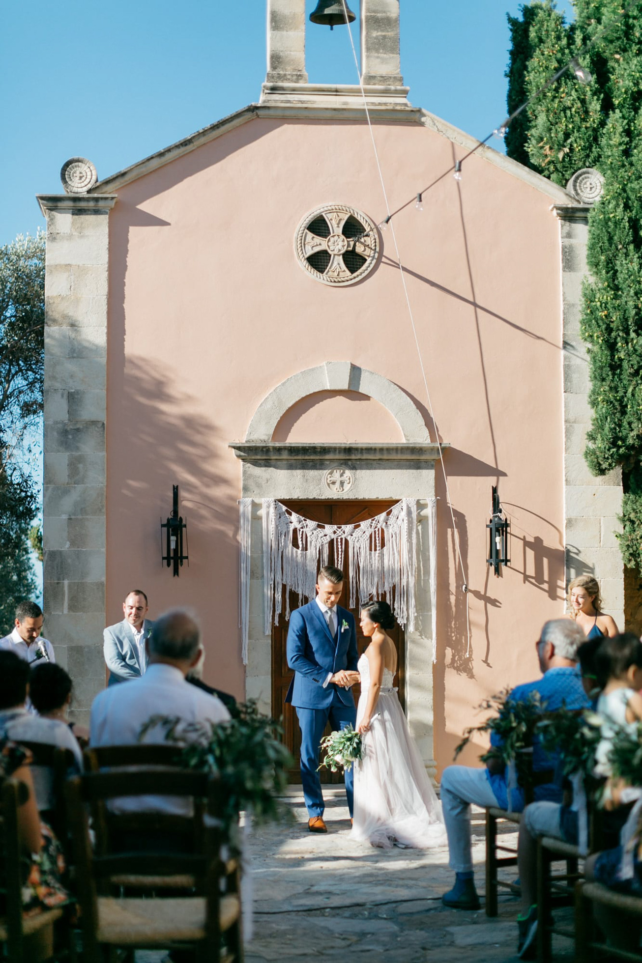 Destination wedding ceremony in Agreco Farms, Grecotel, Crete, Greece.
