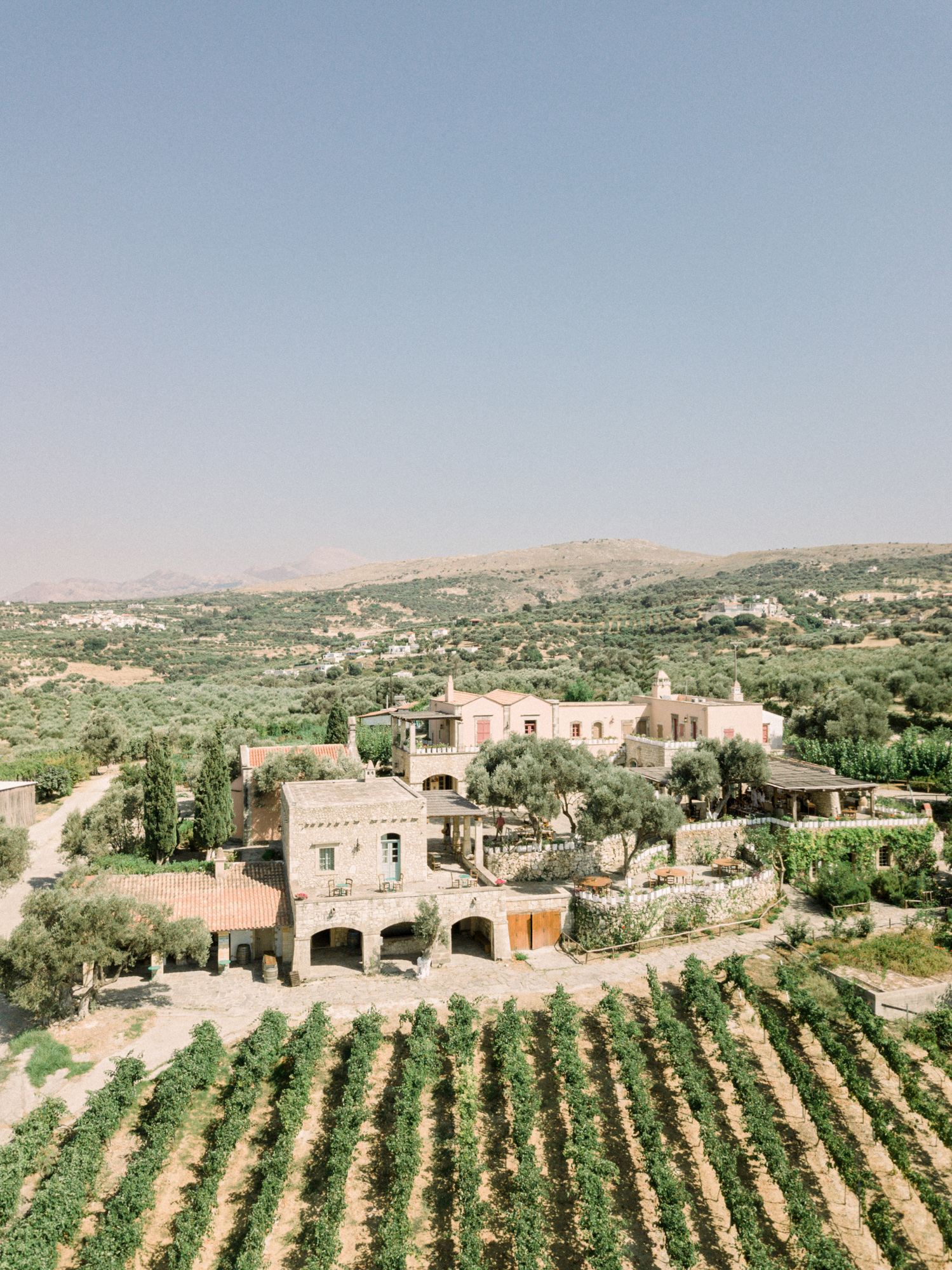 View of Grecotel Agreco Farms wedding venue in Crete Greece.